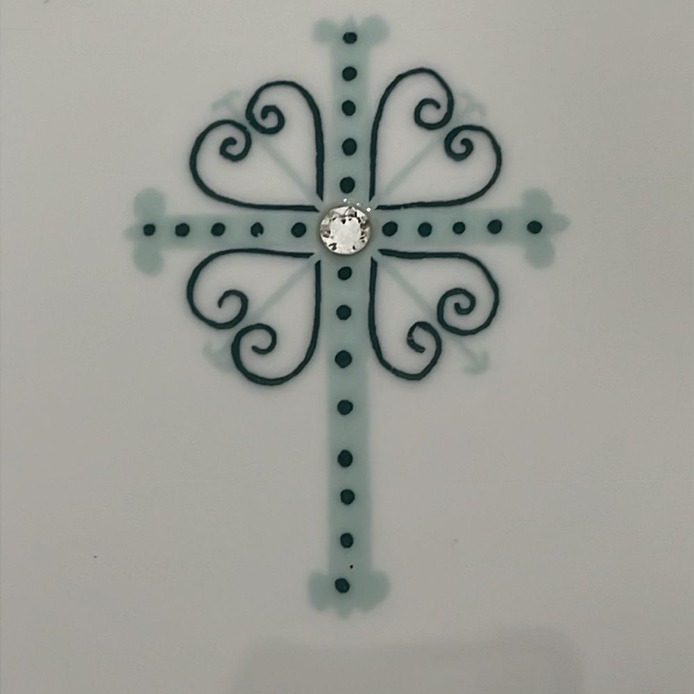 Prayer Bowl The Angie Hand Painted in Portugal 18k Gold Phil 4:6 - Picture 2 of 4